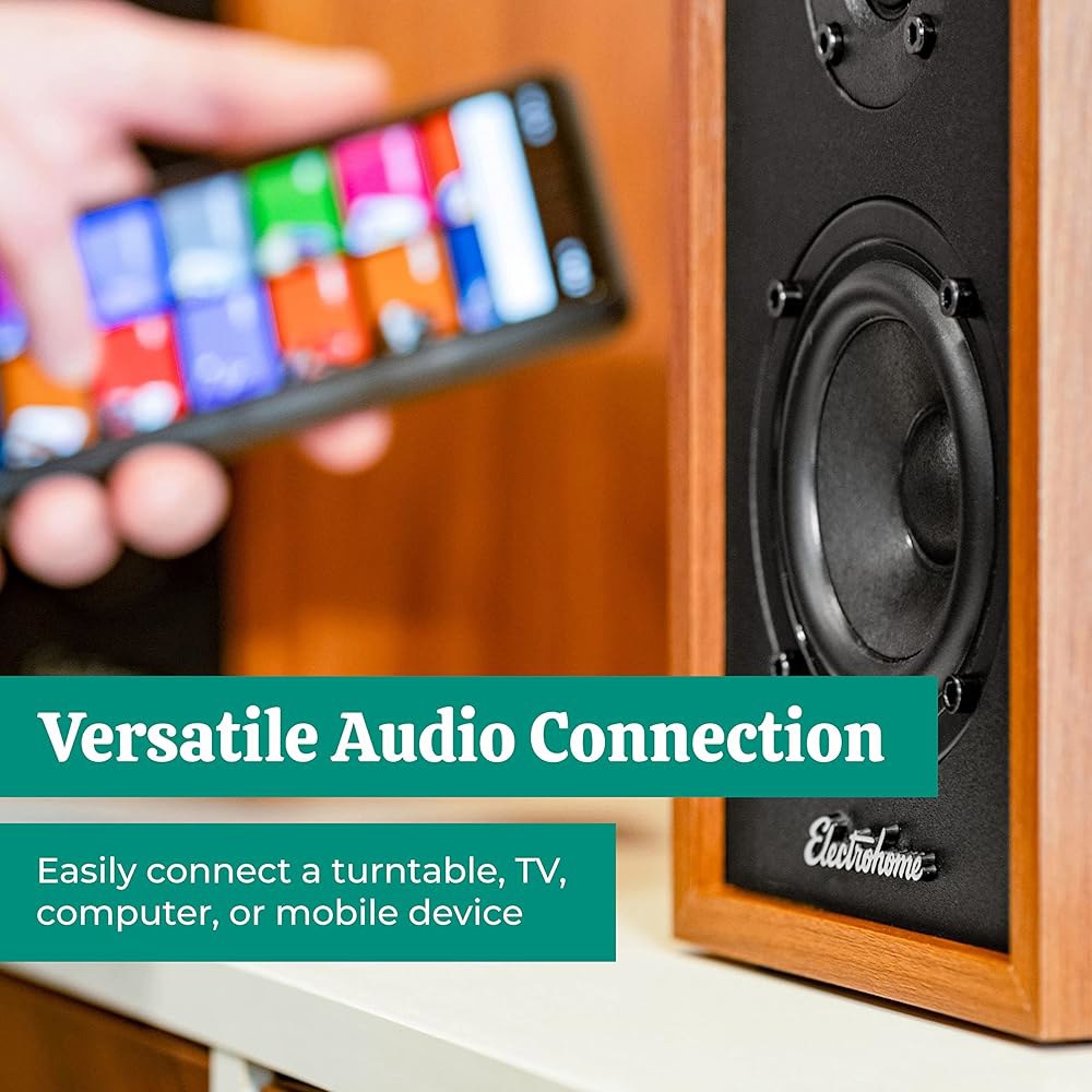 블루투스 5, RCA 및 Aux(EB20)를 특징으로 하는 턴테이블, TV, PC 무선 음악 스트리밍을 위한 앰프와 3인치 드라이버가 내장된 일렉트로홈 버클리 2.0 스테레오 전원 - 상세 이미지 3