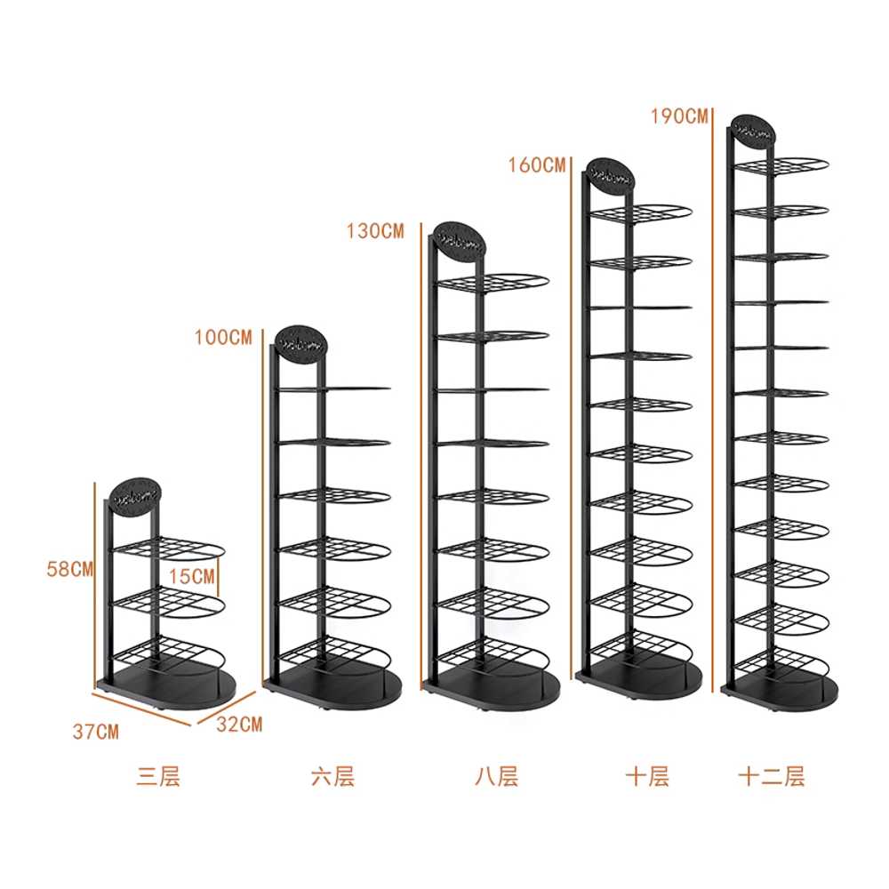 모자 거치대 가발걸이 홀더 랙 옷가게 옷장 보관 진열 100cm / 블랙 6단 기본 - 상세 이미지 4
