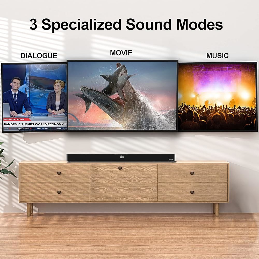 LARKSound 올인원 36인치 사운드바, 서브우퍼 내장, TV용 2.1CH 사운드바 - 상세 이미지 3
