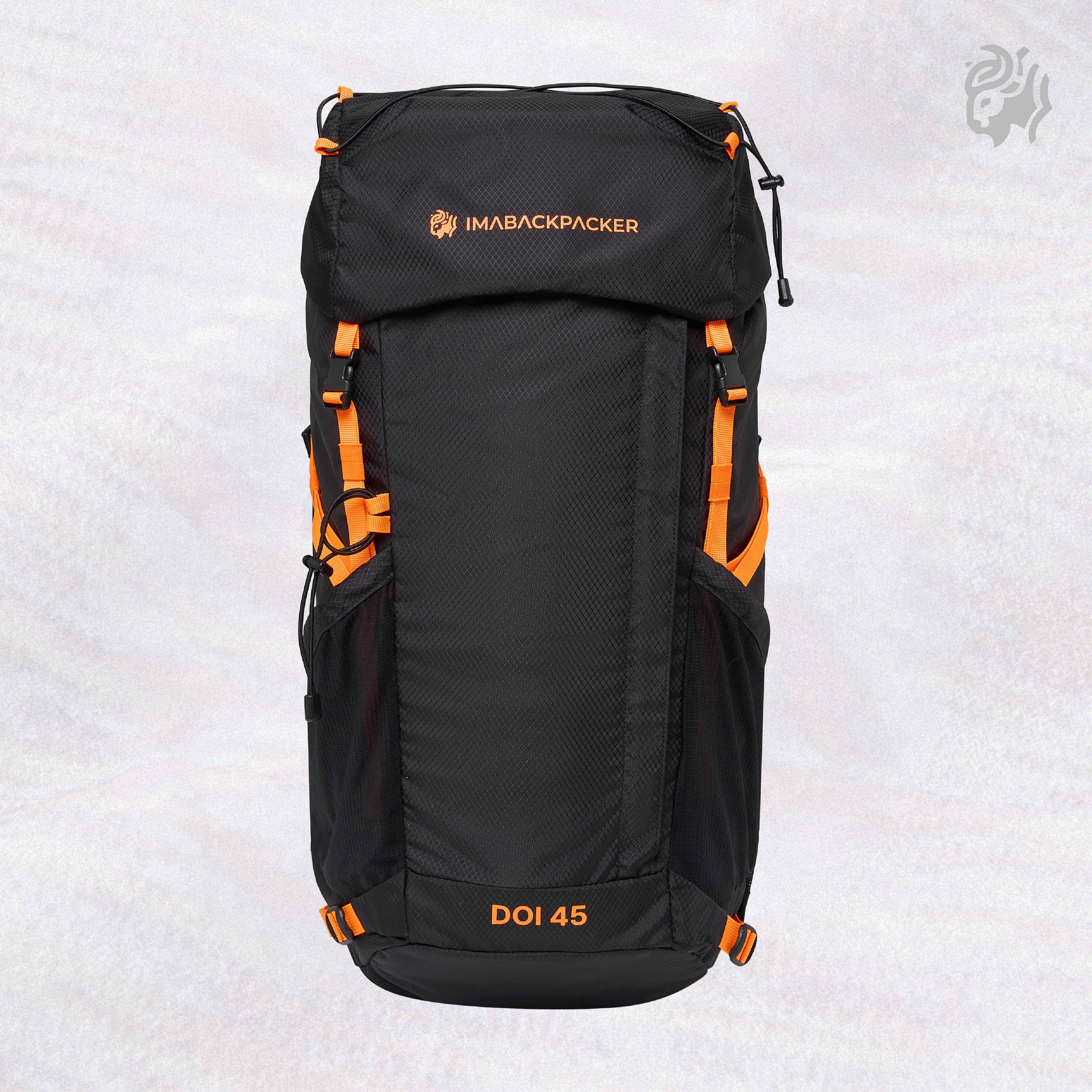암어백패커 DOI 45 백패킹 배낭 등산 트레킹 가방 45L, 블랙 - 상세 이미지 2