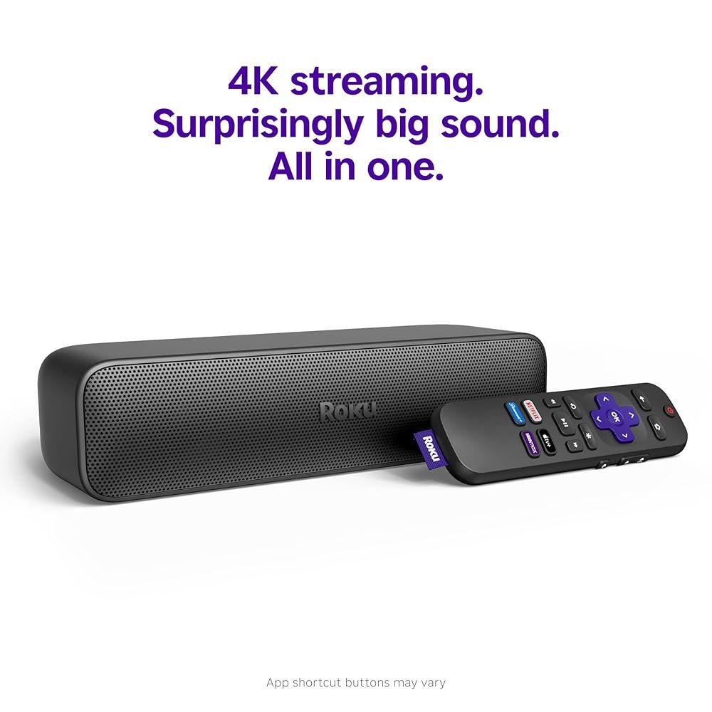 Roku Streambar SE | 4K / HD HDR 스트리밍, 프리미엄 스피커, 선명하고 선명한 대화를 위한 향상된 음성 명료성을 갖춘 2-in-1 TV 사운드바 - 빠른 - 상세 이미지 2
