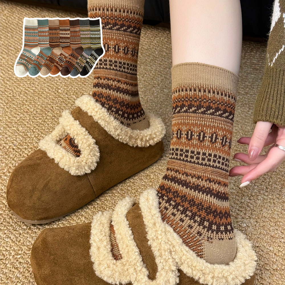 여성양말 무압박 수면 중목 장목 골지 라벨 사계절 양말