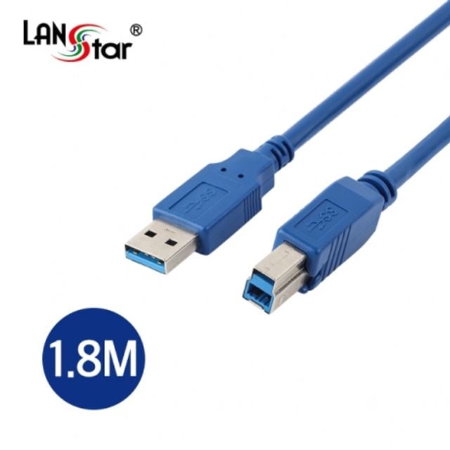 (LANstar) USB 3.0 A-B형 케이블 1.8M/프린터 케이블 - 상품 이미지