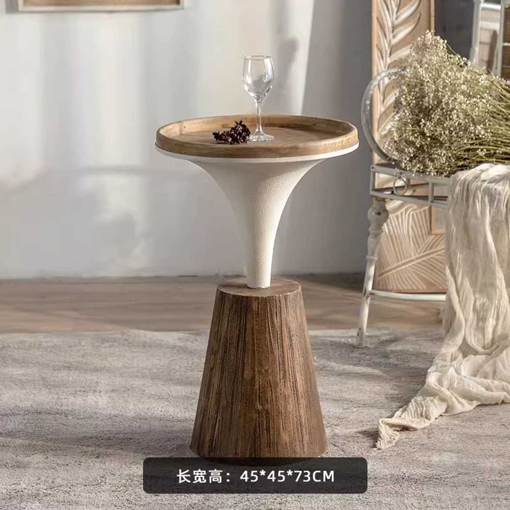 우드 티테이블 거실 소파 북유럽 원형 커피 홈 카페 A 이미지 8