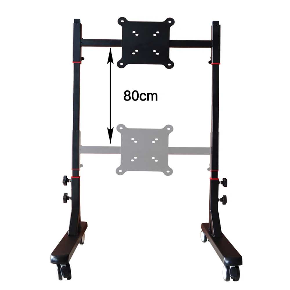 레이싱 게임 모니터 거치대 스탠드 바퀴 자동차 운전 65cm / 블랙 34인치 이하 이미지 6