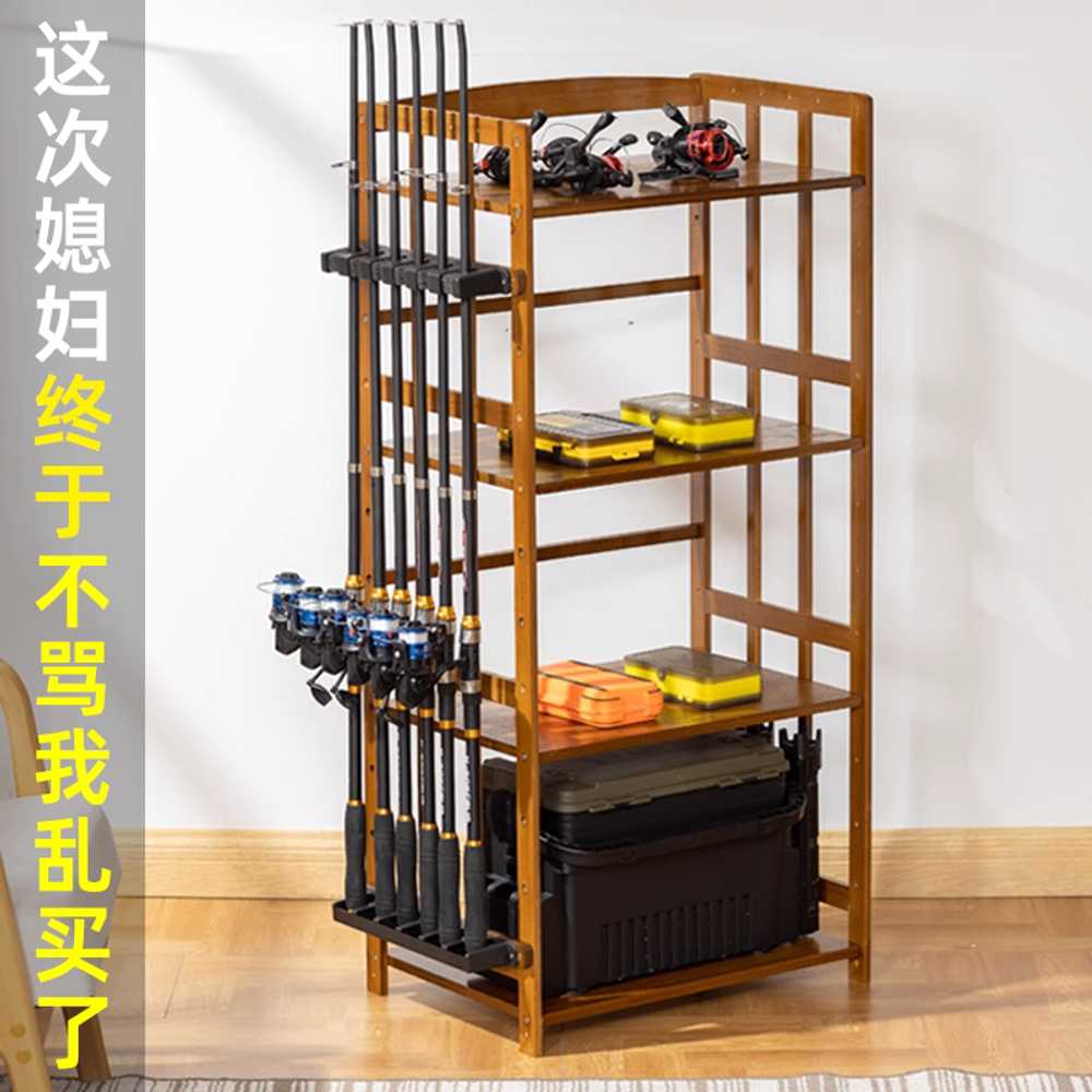 낚시 진열대 로드랙 릴 원목 조립식 스피닝 보관 민물 50cm 3단 / 6구 이미지 6
