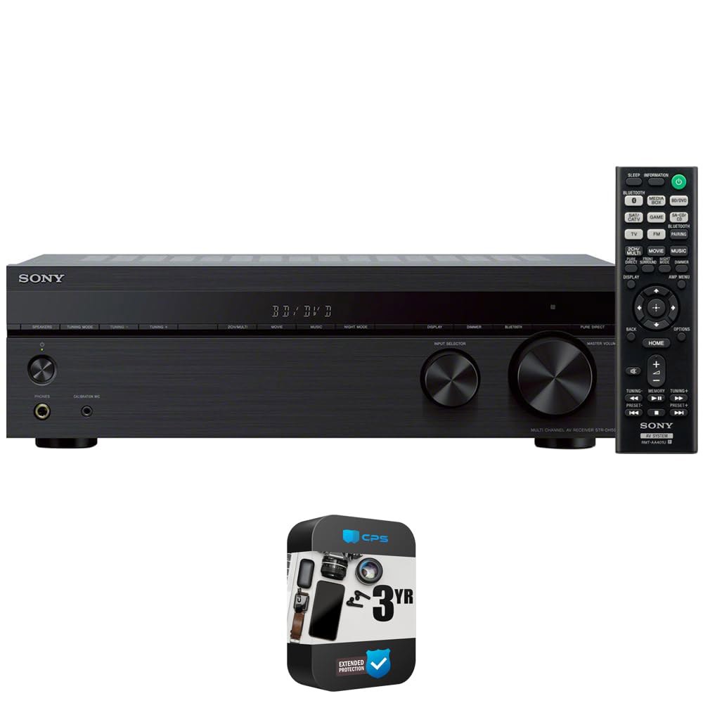소니 STRDH590 5.2 멀티채널 4k HDR AV 리시버, 블루투스 번들, 3년 CPS 향상 보호 팩 포함 - 상품 이미지