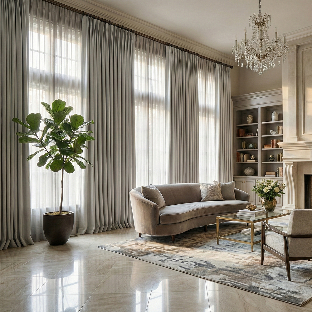 [난연 5중직] 두꺼운 온담커튼 암막100% 형상기억 나비주름 방한 단열 핀형 맞춤 커튼