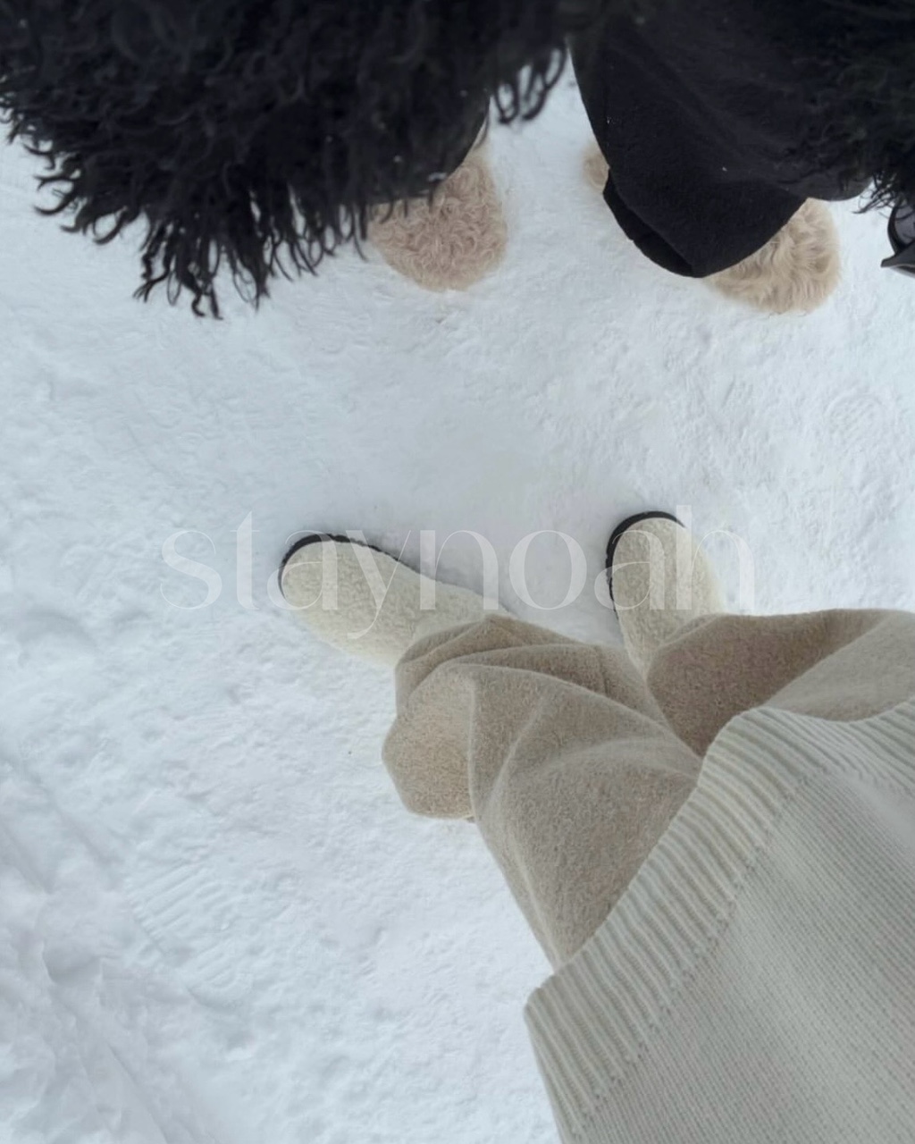 아웃핏 콜리 팬츠 밴딩 와이드 뽀글이 퍼 겨울 스키장 조거 바지 (3c) - 상세 이미지 3