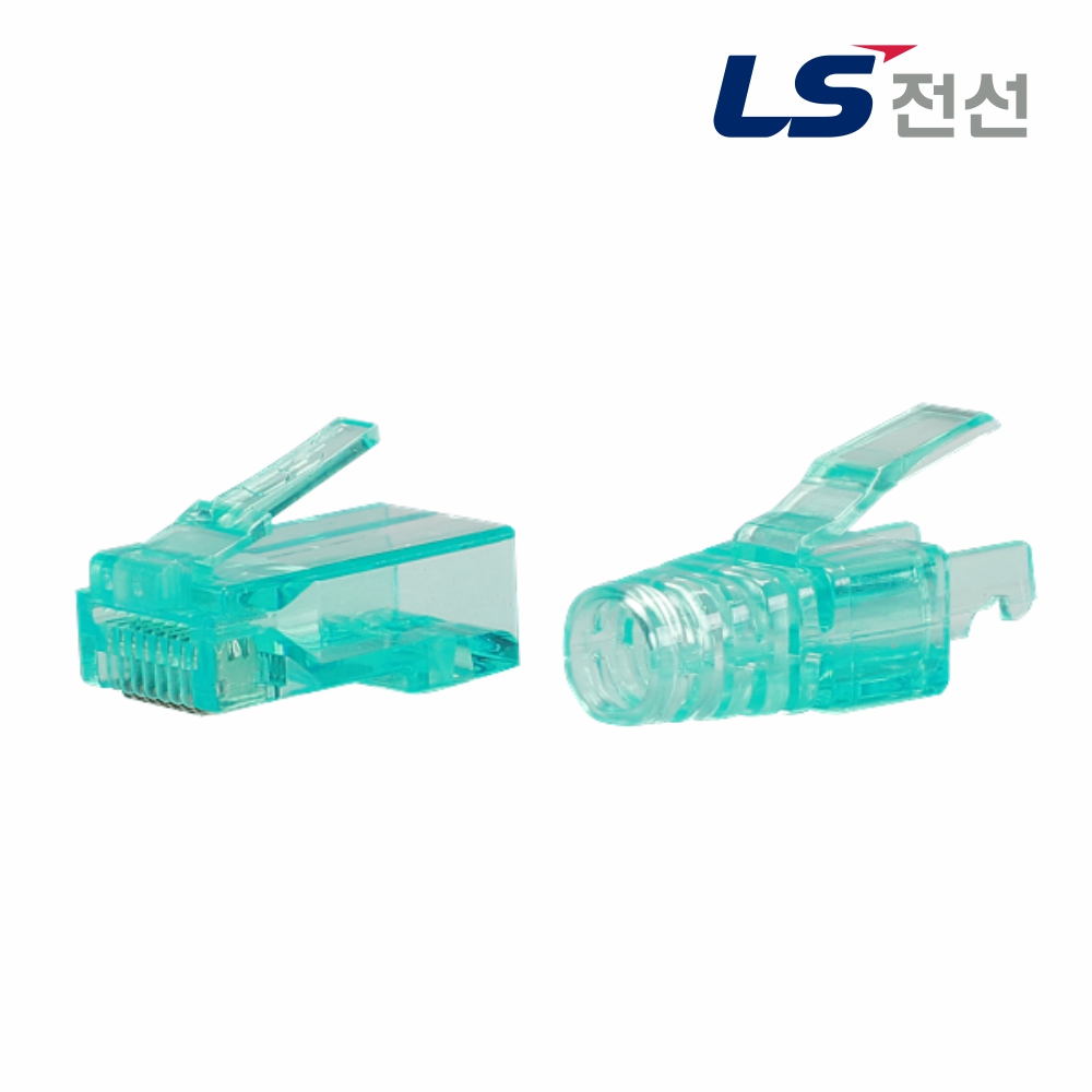 LS전선 UTP CAT.6 8핀 EZ 관통형 RJ45 랜선 모듈러잭 커넥터 100개 - 상품 이미지