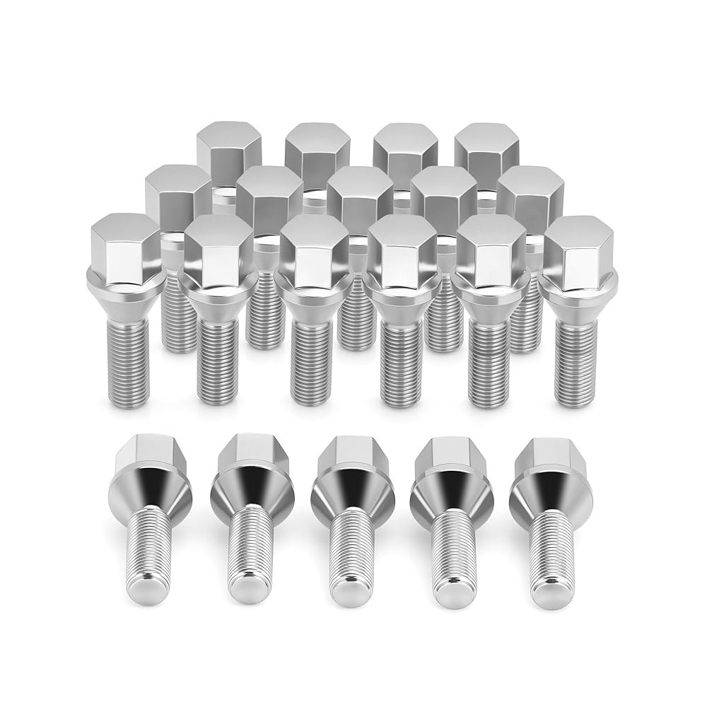 지프 레니게이드 체로키용 M12x1.25 러그 스터드 휠 볼트, 교체 원피스 200용, 다트 디자인 20피스 x OE#53182366 30.5 1.25인치) 오리지널 나침반 크라이 - 상품 이미지