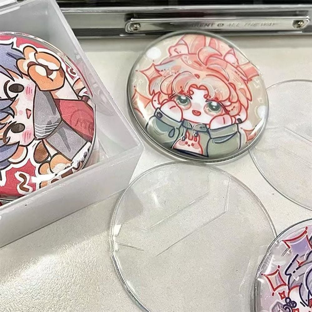 캔뱃지 투명 커버 케이스 100개입 전시장 정리 보관함 60mm 100개입 - 상품 이미지