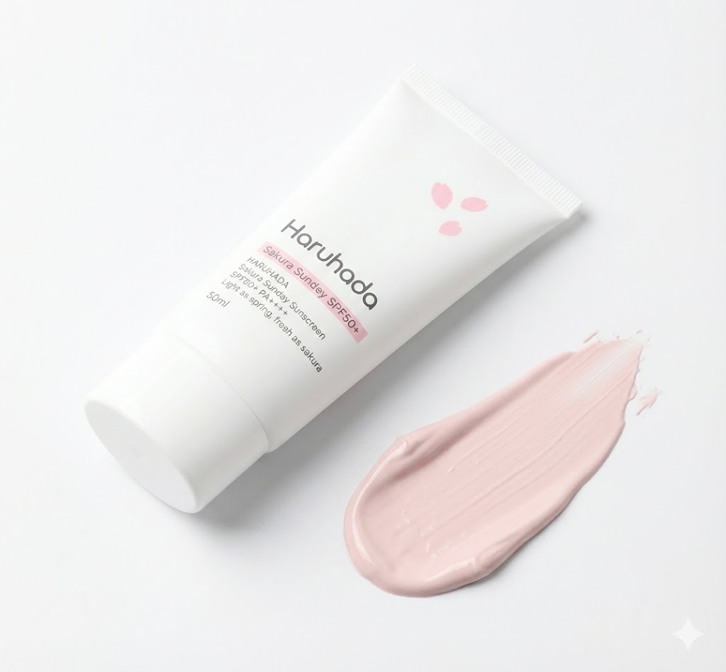 하루하다 안티에이징 벚꽃 톤업 광채 선크림 주름개선 미백 파데프리 50ml, 1개 이미지 2