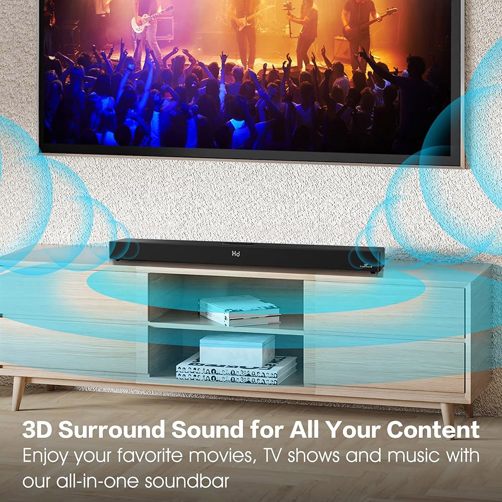 LARKSound 올인원 36인치 사운드바, 서브우퍼 내장, TV용 2.1CH 사운드바 - 상세 이미지 2