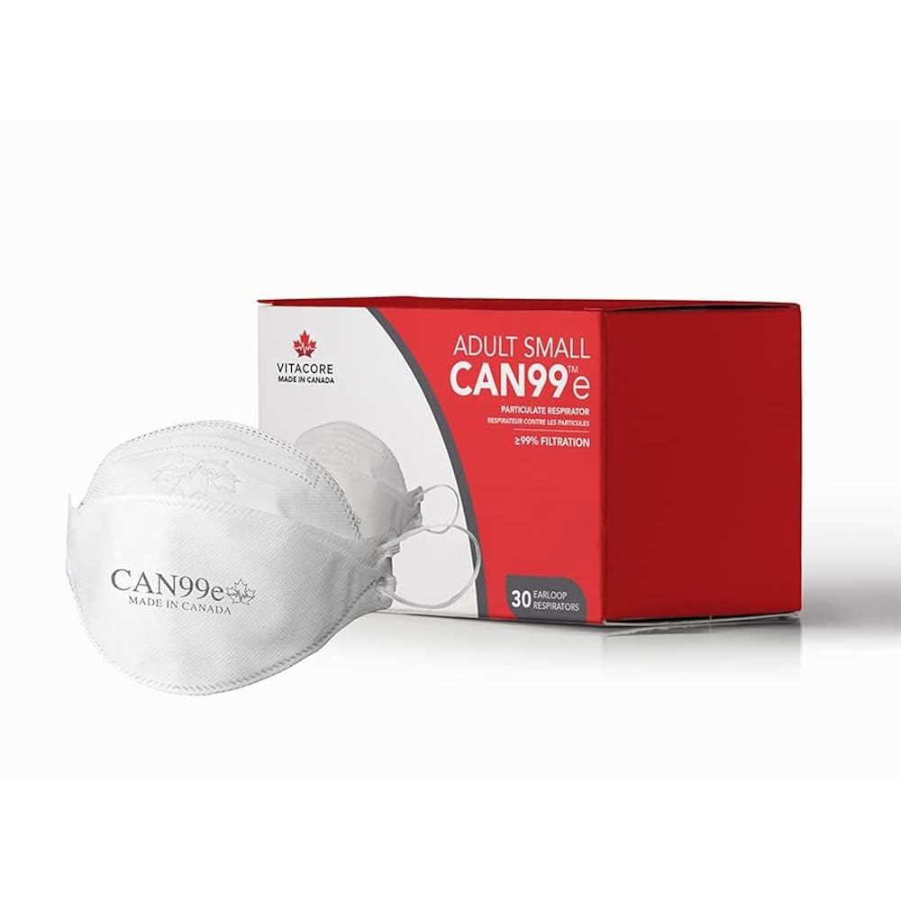 비타코어 CAN99e 일회용( 소형) 화이트 이어루프 마스크 | 고여과, 4겹 보호 프리미엄 편안함 30 - 상품 이미지