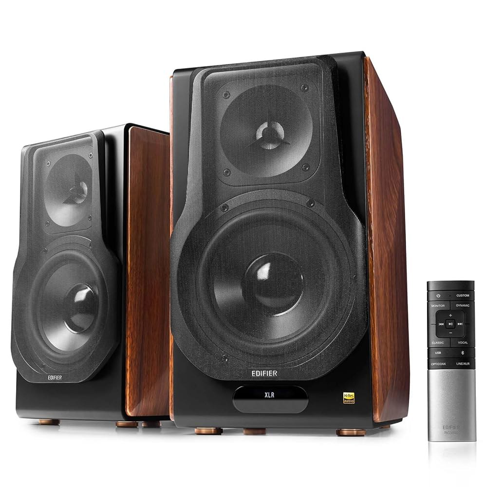Edifier S3000MKII 오디오파일 액티브 스피커, 평면 다이어프램 트위터, 고해상도 오디오 및 6.5인치 우퍼가 장착된 무선 전원 책장 스피커 Bluetooth 5.0 - 상품 이미지