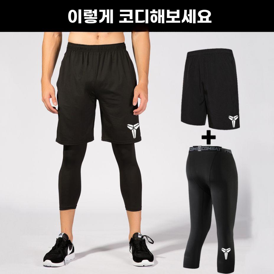 남성 7부 컴프레션 레깅스 기모 속건 스포츠 타이츠 - 상세 이미지 3