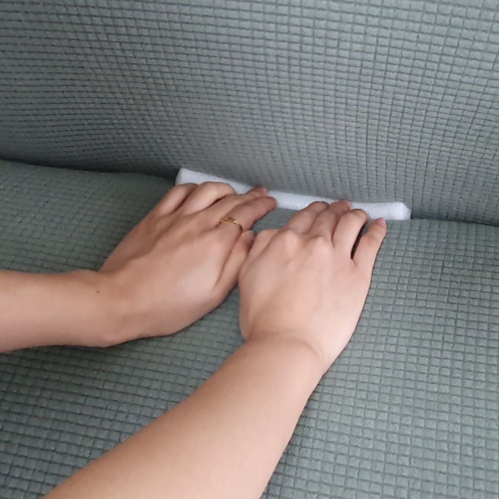 2인용 쇼파 리폼 격자모양 천갈이 커버 딥그린 - 상품 이미지