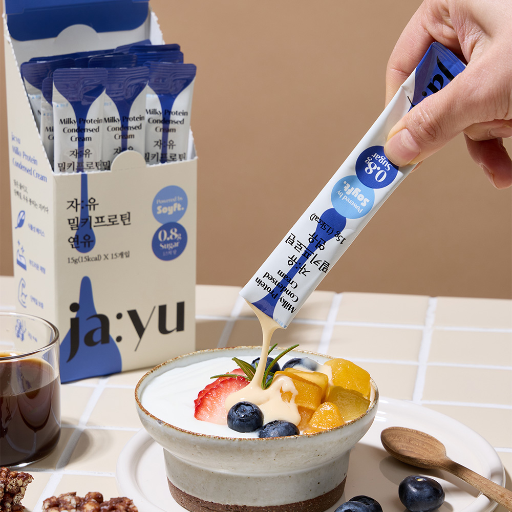 JAYU 자유 저당 연유 밀키프로틴, 비건 식물성 베지크림 스틱 이미지 2
