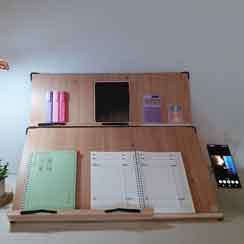 위즈 2단독서대 슬라이드 레일형 원목 책받침대 필기용 책거치대 북스탠드 에이블60, 1개