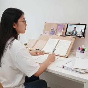 위즈 2단독서대 슬라이드 레일형 원목 책받침대 필기용 책거치대 북스탠드 ... 실사용 후기 | 효과 있을까? - 상품 이미지 1