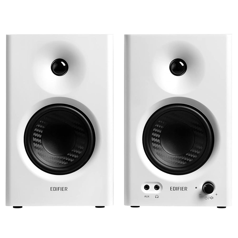 Edifier MR4 기반 스튜디오 모니터 스피커, 4인치 액티브 근거리 스피커 - 흰색(페어) White - 상세 이미지 2