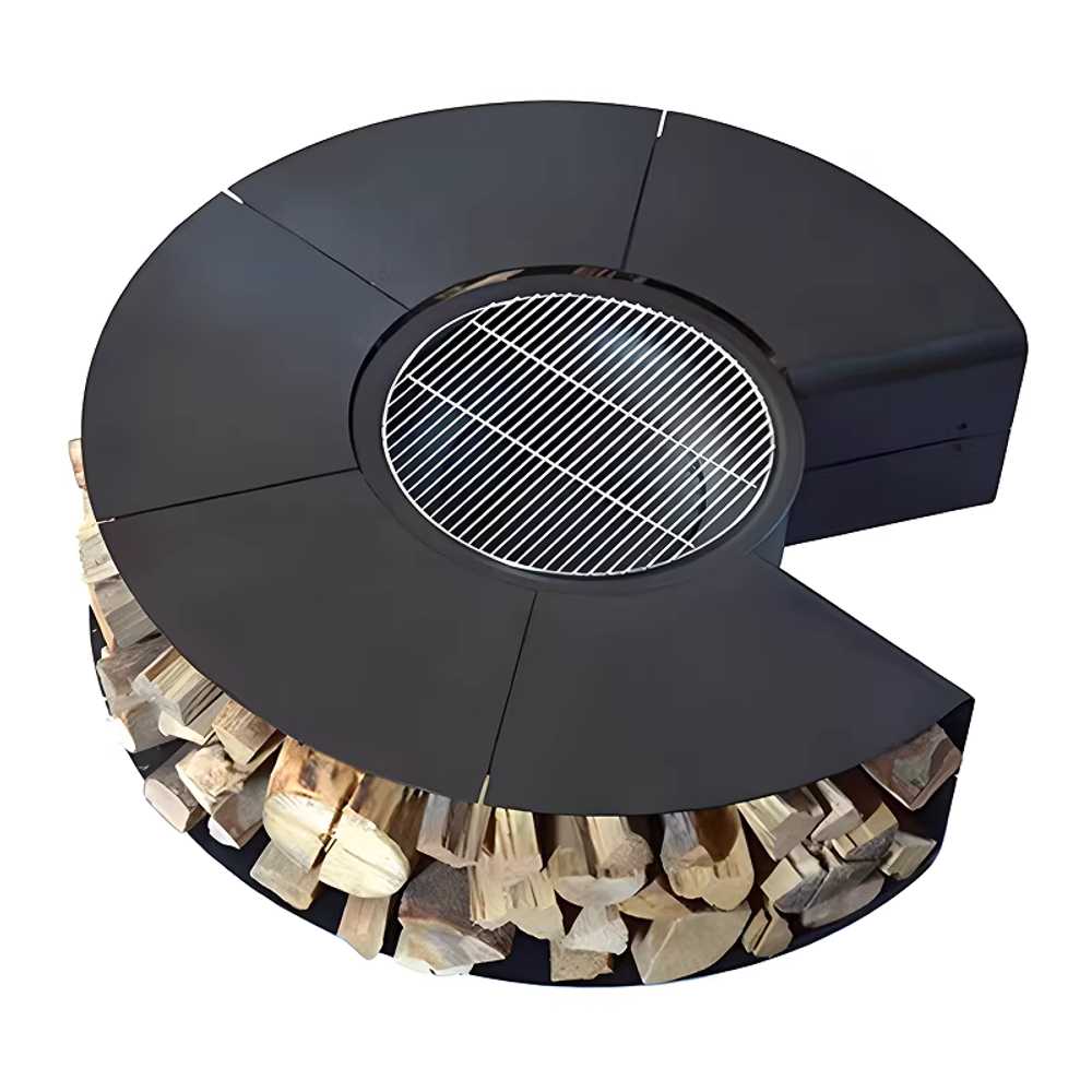 화로대 대형스토브 캠프난로 바베큐 테이블 세트 700mm 턱 모양 - 상품 이미지