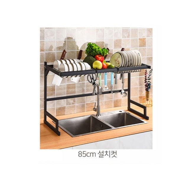 MY 블랙 스텐싱크대선반(와이드85cm) - 상품 이미지