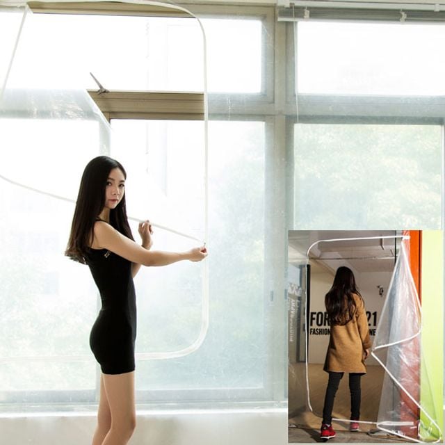 냄새없는 베란다 방풍비닐커튼 창문바람막이 반 - 상품 이미지