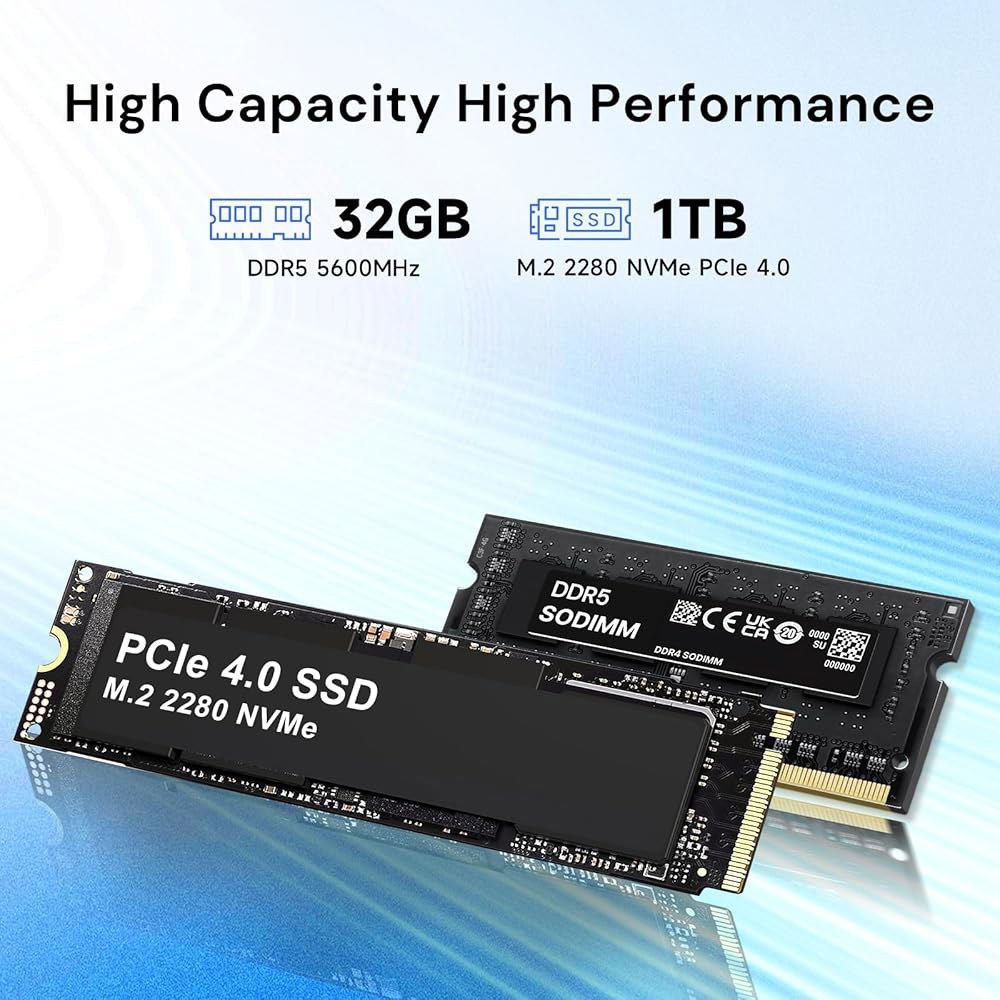 Reatan AI OCulink 미니 게이밍 PC, AMD Ryzen 7 255(업그레이드 8745H, 8C / 16T,) Radeon 780M 32GB RAM DDR5 + 1TB - 상세 이미지 2
