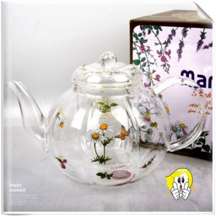 포시즌 호박포트 1.2L 내열유리 유리필터 008938 세트 고풍 수입주방 골즈로즈 욕실 잎차 유리주 네모잡화 - 상품 이미지