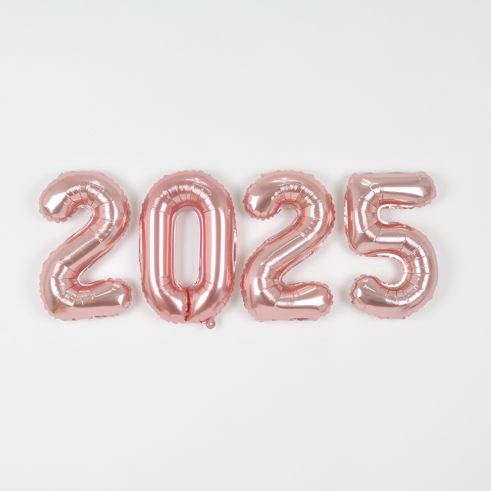 숫자은박풍선(소)로즈골드2025패키지 - 상품 이미지