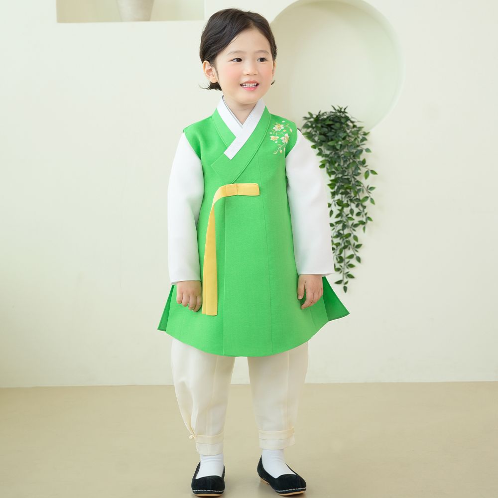 한예빔 HB80007-초림선비 남아 아동 한복 세트 어린이 설날 추석빔 그린 - 상품 이미지