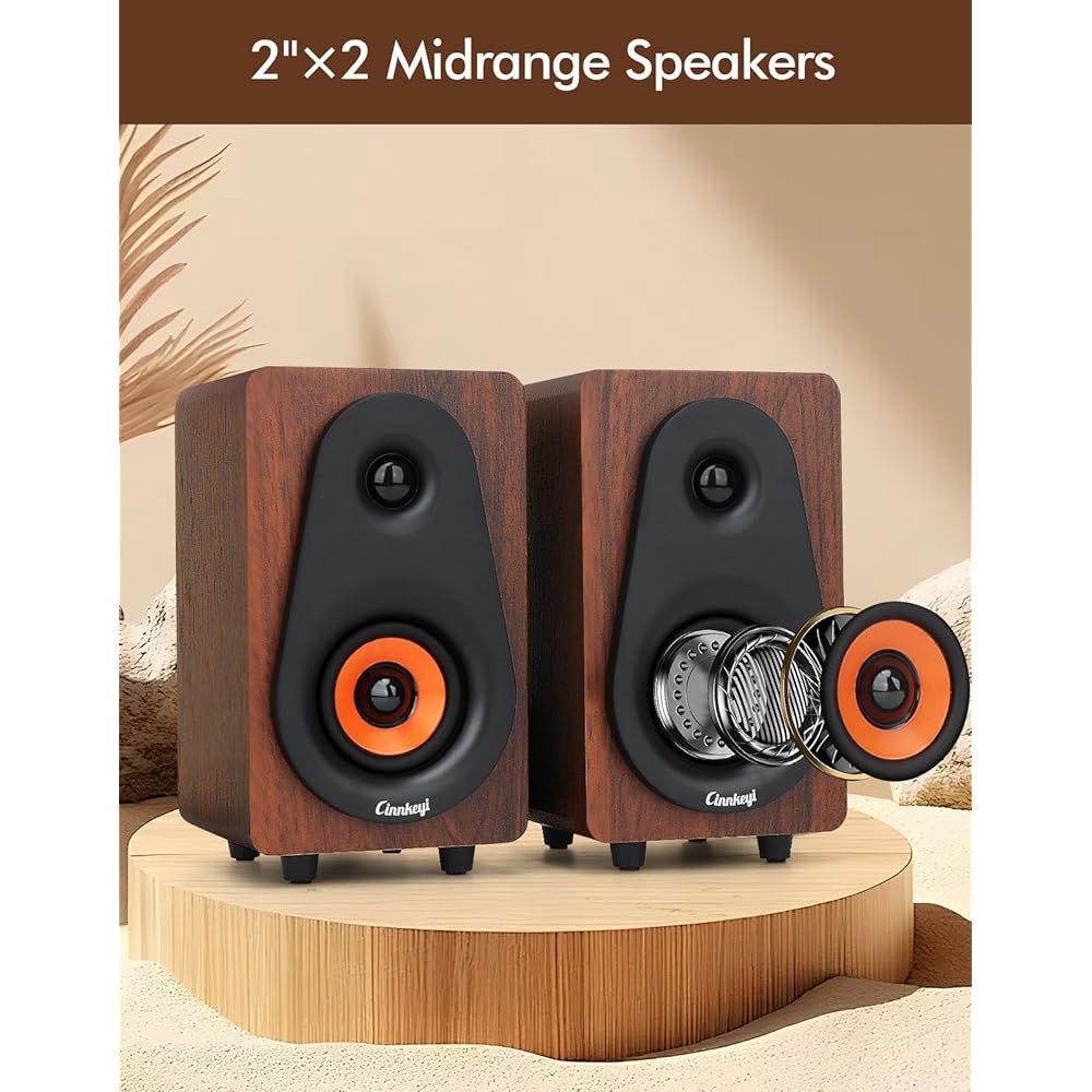 Cinnkeyi 2026 서브우퍼가 장착된 USB 2.1 컴퓨터 스피커 업데이트, 3.5mm/USB 입력 PC 스피커, /라인인 /블루투스 모드, 데스크톱 및 노트북에 이상적인 - 상세 이미지 3