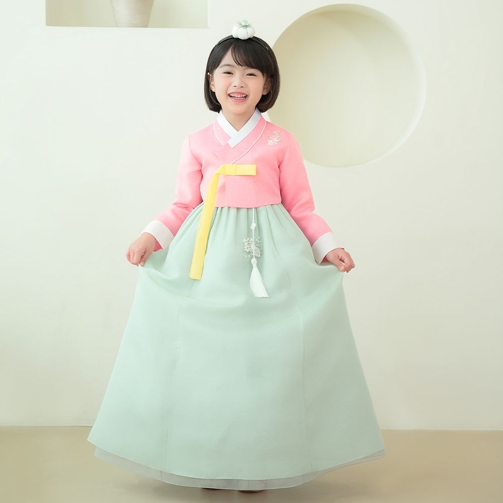 한예빔 HB70004 꽃담민아 여아 아동 한복 드레스 어린이집 설날 추석빔 핑크 저고리 - 상세 이미지 4