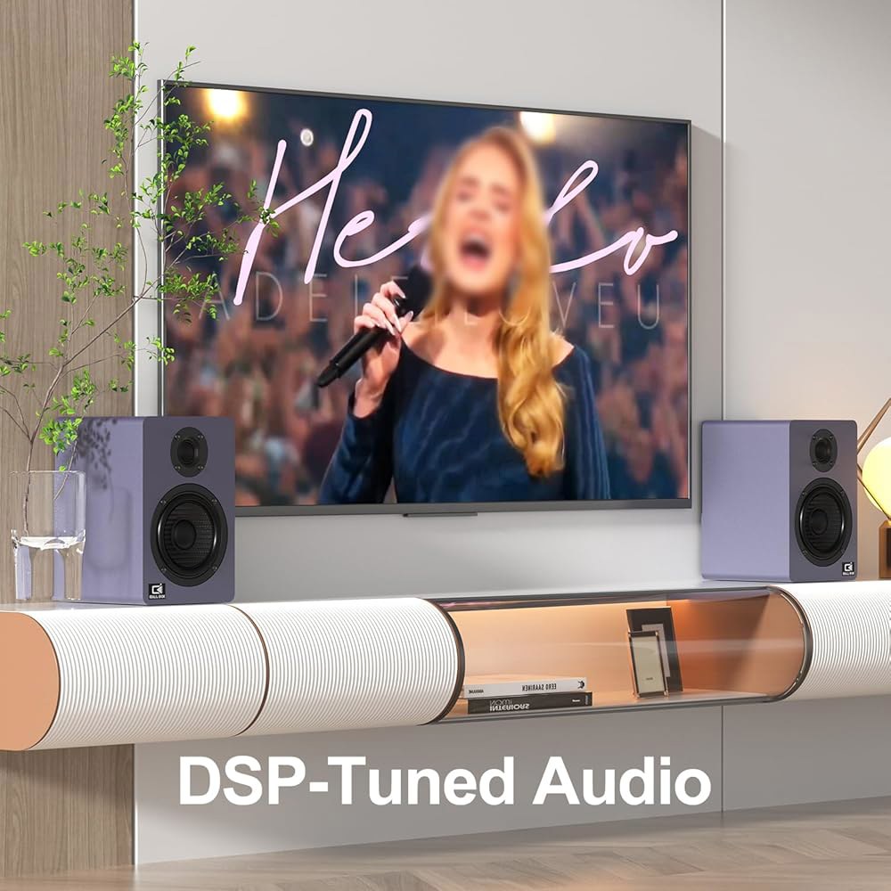 데스크톱 PC, DSP, 블루투스 5.3, 24비트 옵티컬, USB-C, AUX, 실크돔 트위터, 카본파이버 드라이버용 IBAL/BOX 60W 컴퓨터 스피커, 노트북 / Mac - 상세 이미지 3
