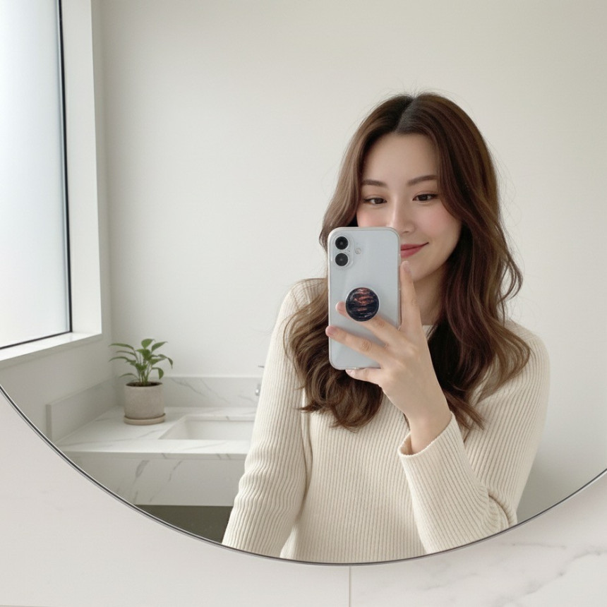 바다 윤슬 스마트그립 톡거치대 반구 핸드폰 커플 특이한 입체 스마트톡 - 상세 이미지 3