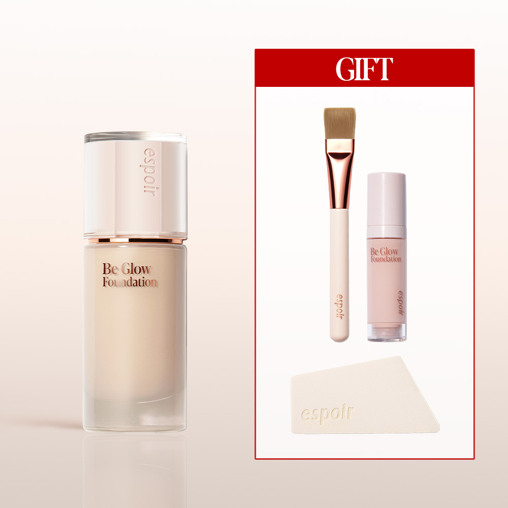 에스쁘아 비글로우 파운데이션 SPF27 PA++ 30g (GIFT: 트루 글로우 브러쉬 + 핸디 스폰지 + 미니 파데 #웨딩피치)