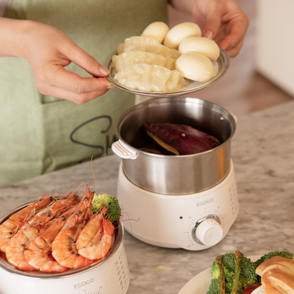 계란찜기 삶는법 멀티쿠커 삶는기계 전기 삼기 달걀 에그 스텐 호빵 만두 만능 스팀 2단