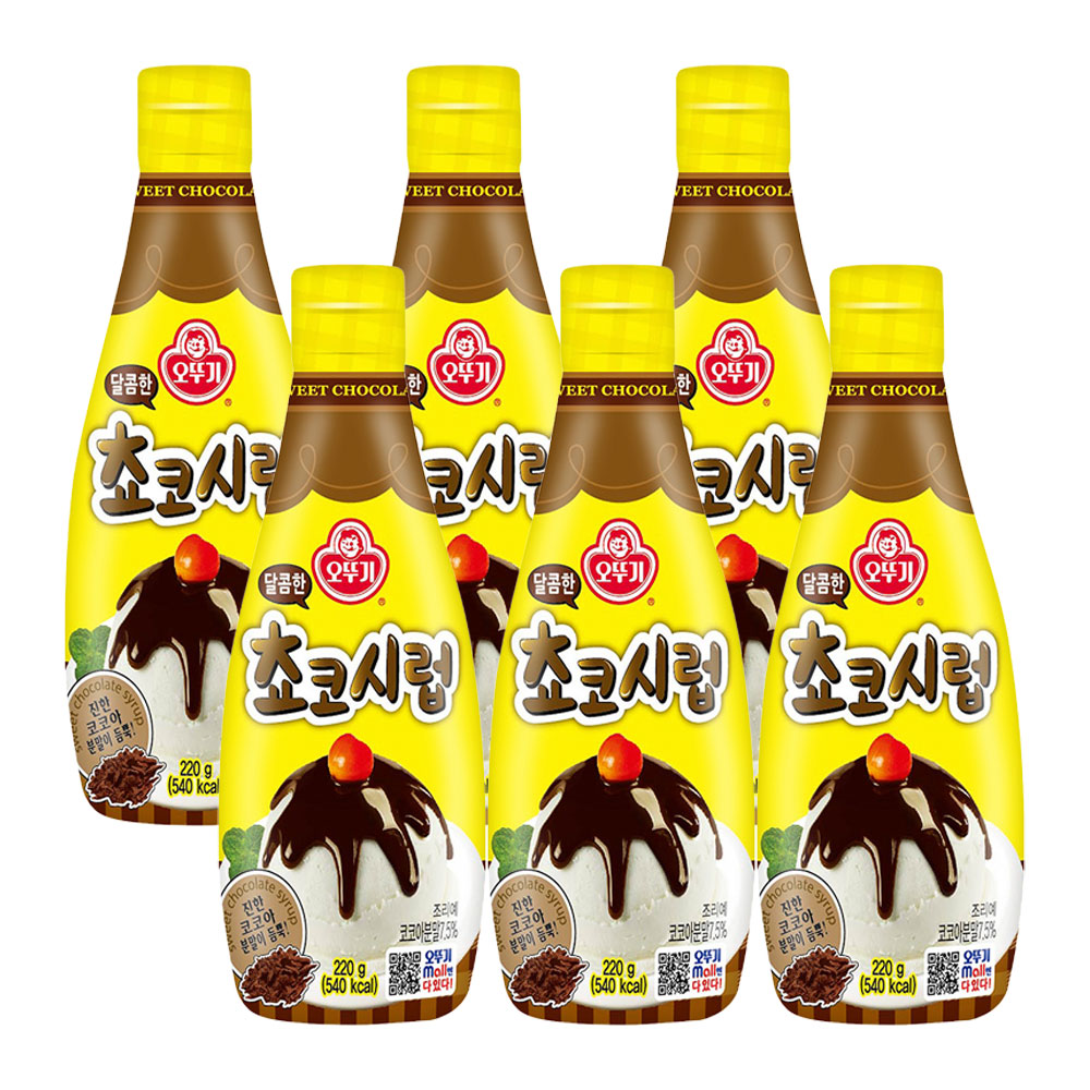 오뚜기 달콤한 쵸코 시럽 220g, 6개 - 상품 이미지