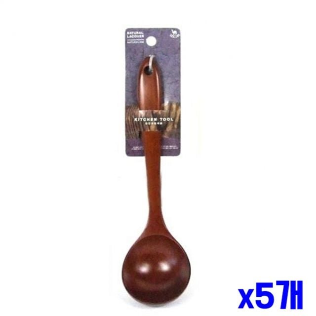 원목 옻칠 국자 중형 x5개 - 메인 이미지