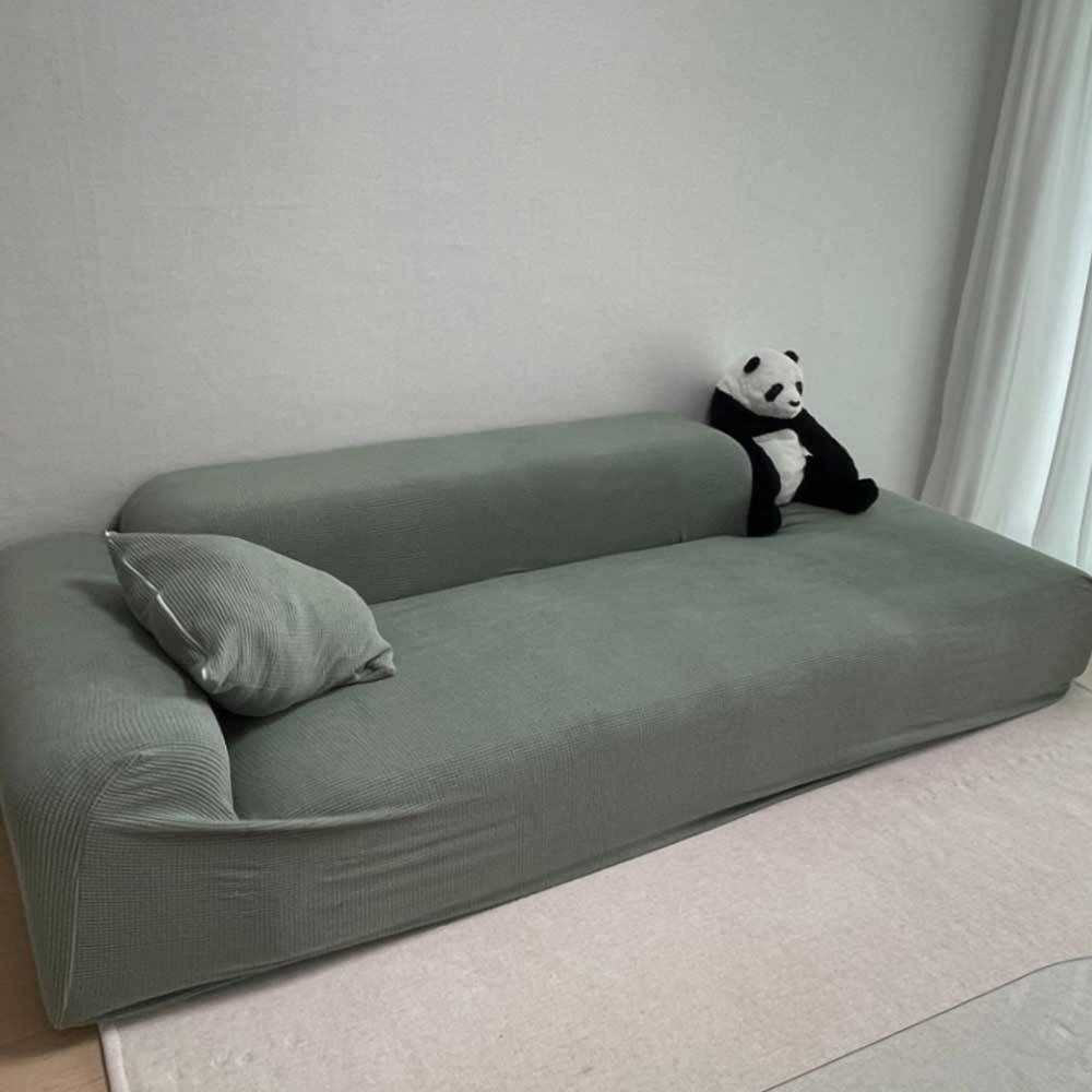 쇼파 리폼 격자모양 천갈이 커버 딥그린 3인용 쇼파패드 소파커버