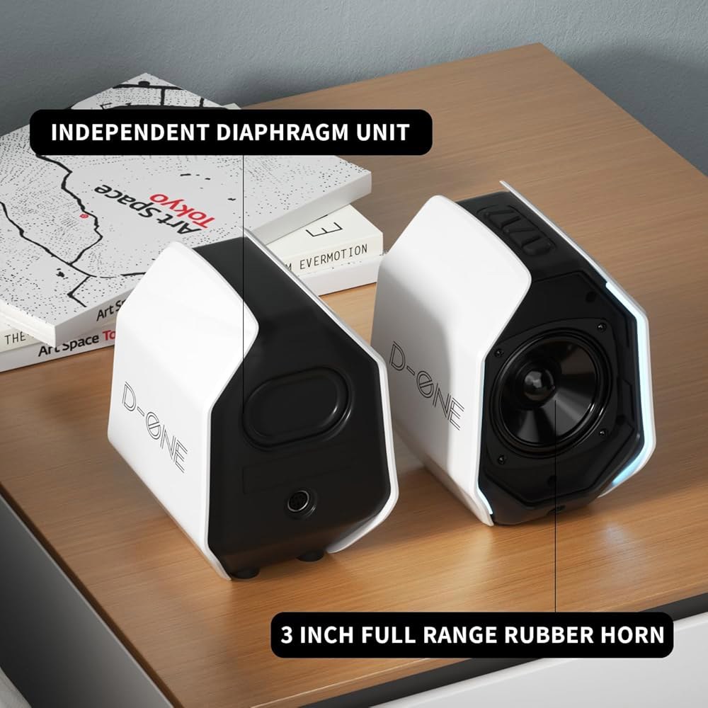 데스크톱 PC용 IBAL-BOX 컴퓨터 스피커, u2013 USB-C용 게이밍 PC 블루투스 5.3, 3.5mm AUX, AC 전원 외장 오디오 및 풍부한 스테레오 베이스, 노트북 - 상세 이미지 2