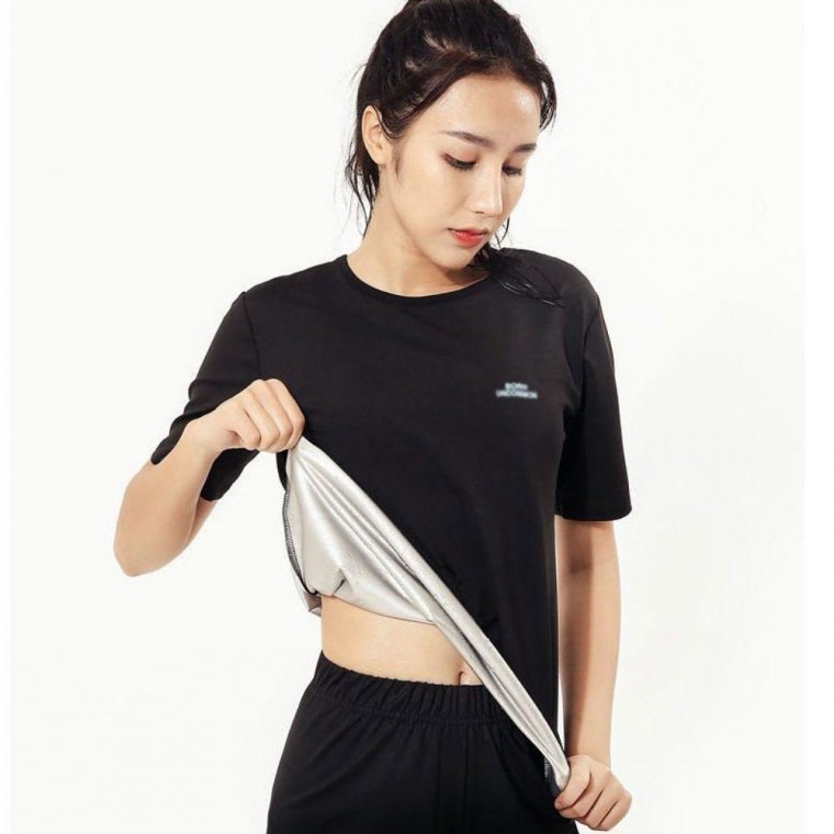 여자땀복 여자운동복 여자트레이닝복 운동복 모씨모씨 트레이닝복 모던한 땀복 여자 헬스복 반팔 - 상품 이미지