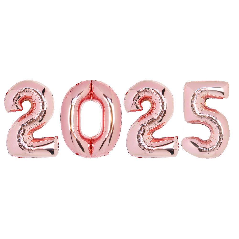 숫자은박풍선(중)로즈골드2025패키지 - 상품 이미지