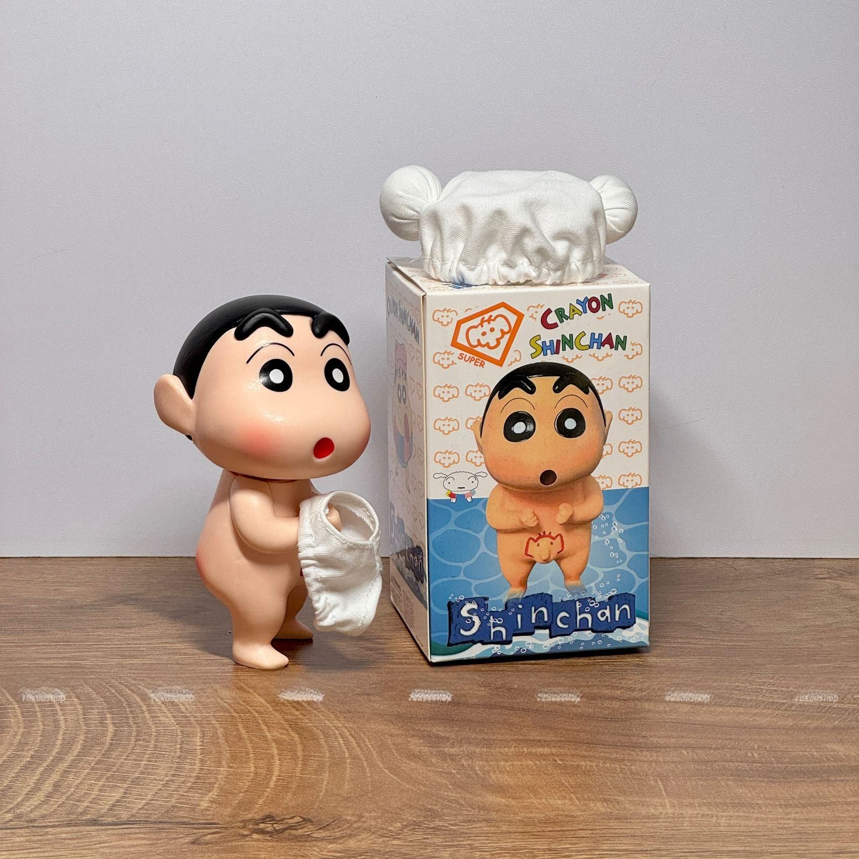 짱구 목욕 피규어 샤워캡 캐릭터 소품 장식 인테리어 박스 포함 컬러박스 12cm - 상세 이미지 2