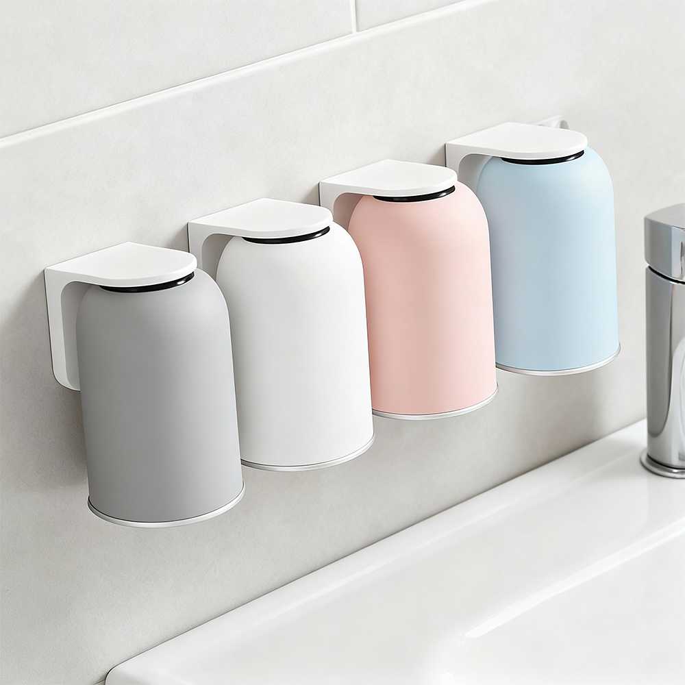 무타공 거꾸로 양치컵 스텐 양치컵 자석 양치컵 세트 공중부양 욕실 양치컵 거치대 제품 이미지