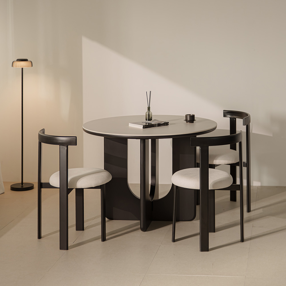 오아르 원목 포세린 세라믹 원형 식탁 테이블 1200