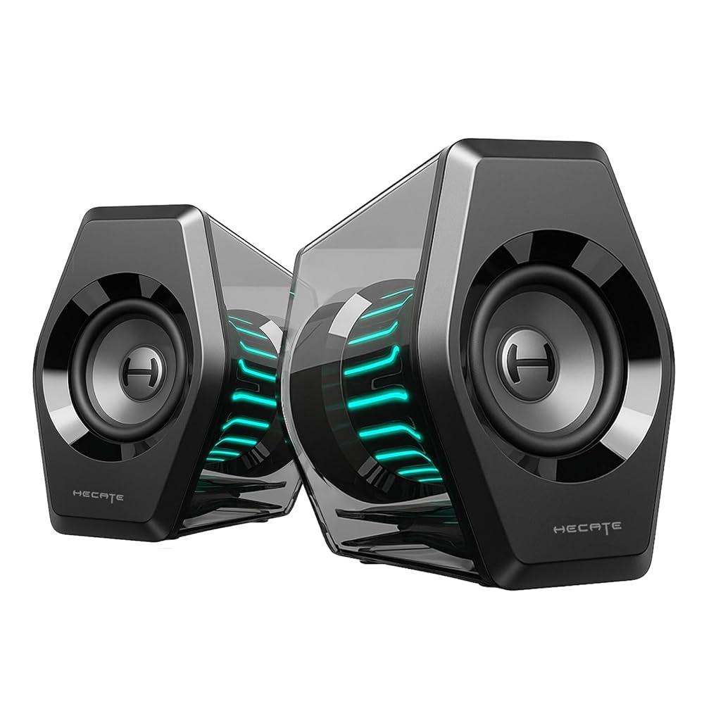 PC 노트북용 Edifier G2000 Pro 64W 데스크톱 2.0 컴퓨터 게이밍 스피커 맥 우퍼 블루투스 USB 3.5mm AUX 입력 RGB 조명 멀티미디어 블랙 Black - 상품 이미지