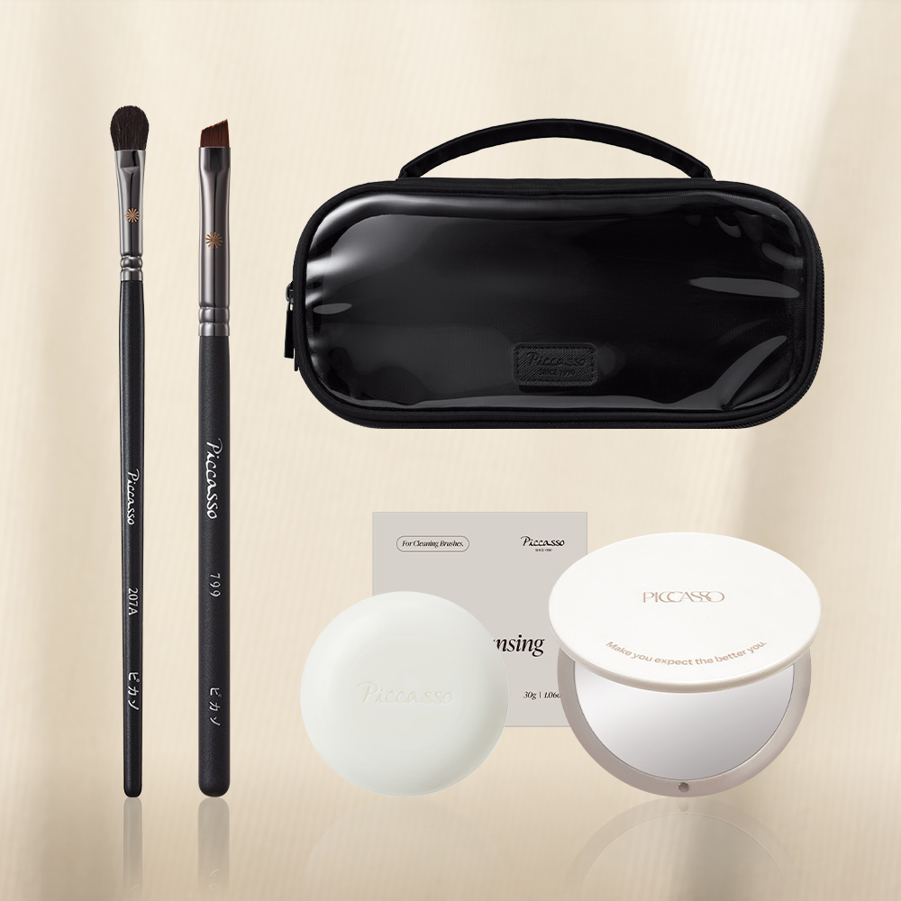 [피카소] 아이 디테일 마스터 5종 세트(207A+799+더블 레이어 파우치+듀얼미러+미니솝) 제품 이미지